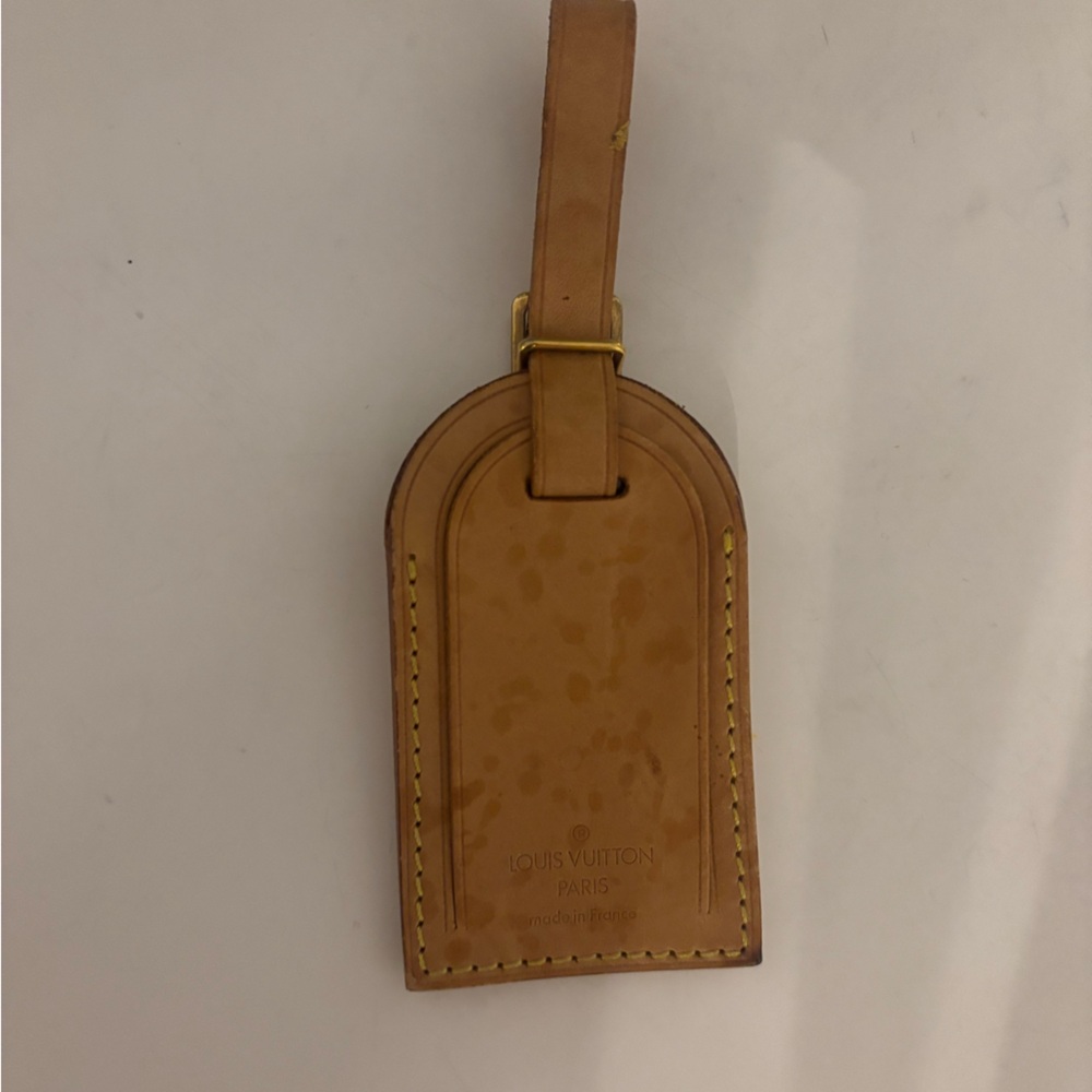 Louis Vuitton Brown Leather Luggage Tag
